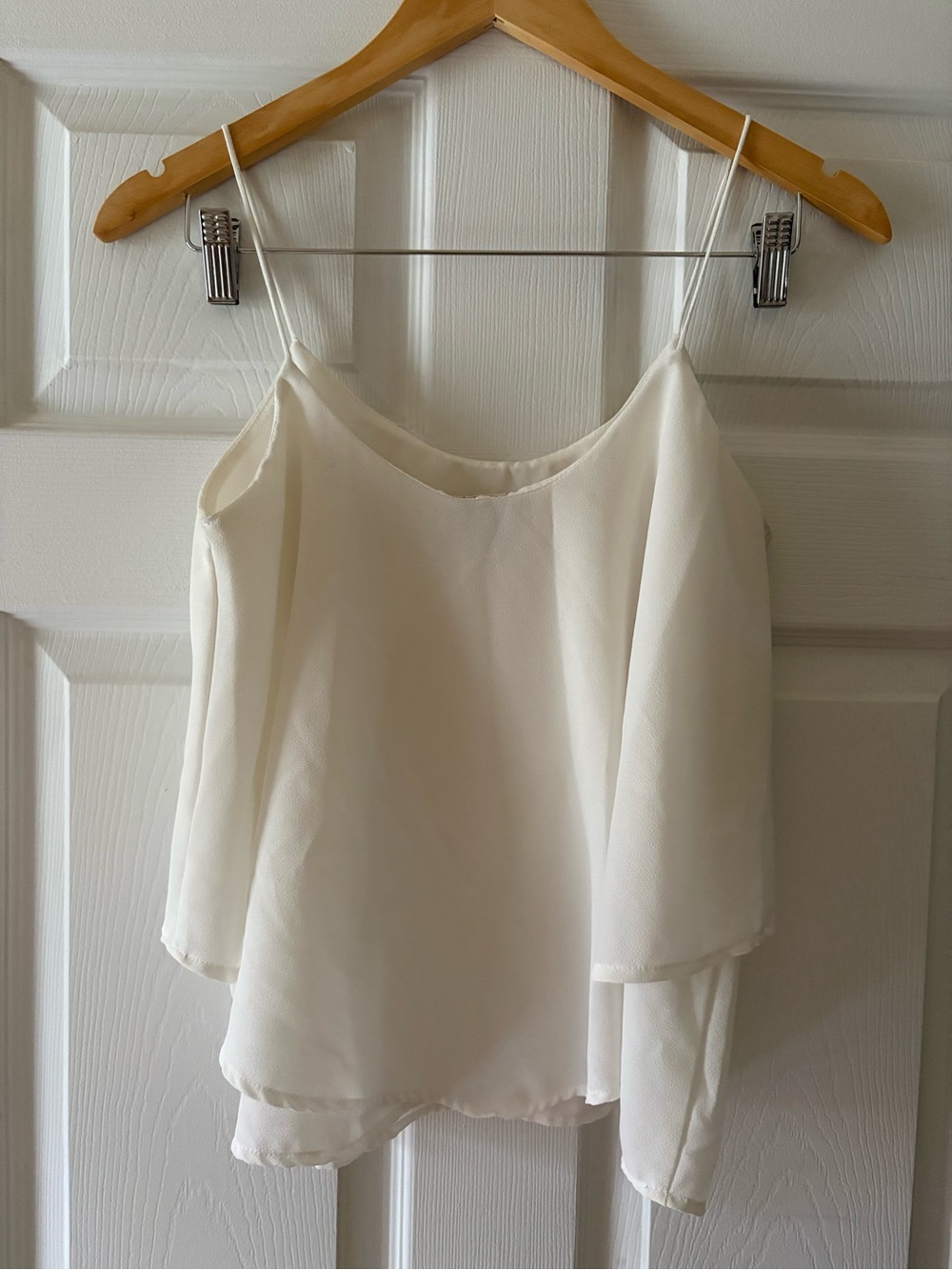 Paper Crane Cream Layered Chiffon Cami
